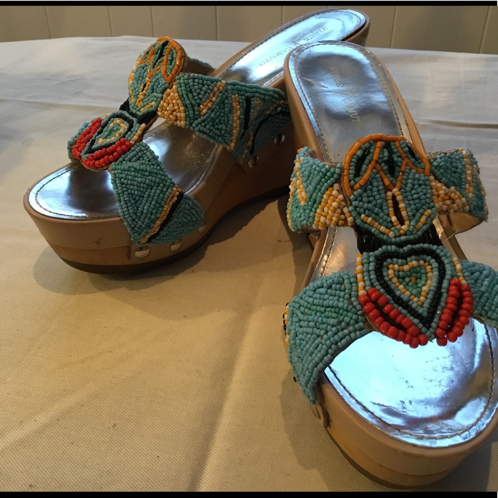 Vince Camuto Landry Wedge Hand Beaded