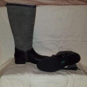 Suede and leather boots