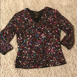 Vintage Sequin Disco Top 70’s 80’s Sparkle