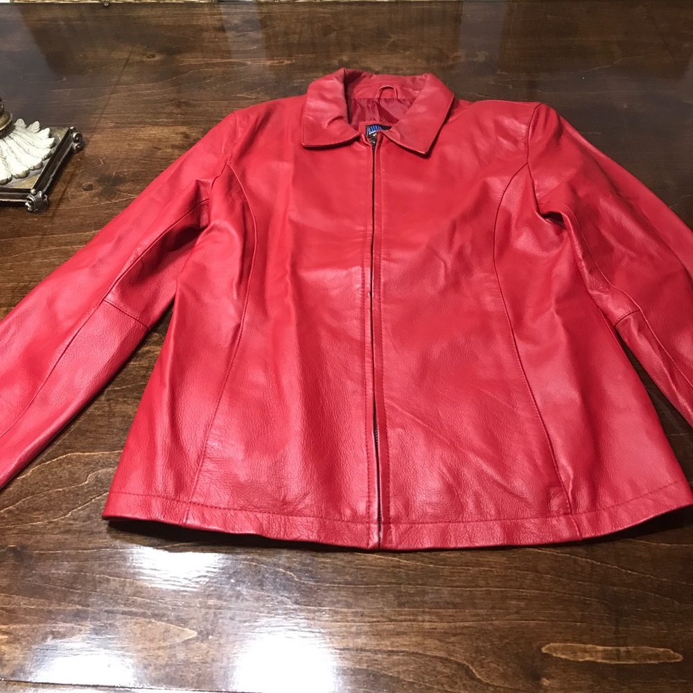 Red Leather jacket by USA Leather