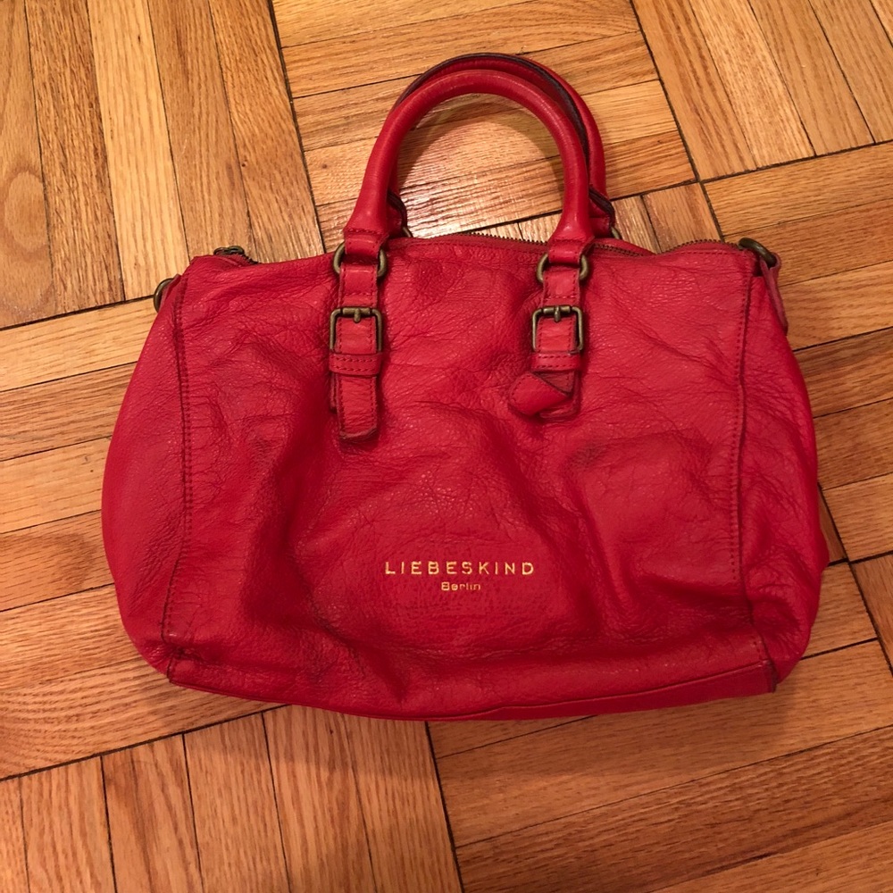 Liebeskind Berlin hot pink satchel with strap