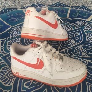 White and orange Air Force 1