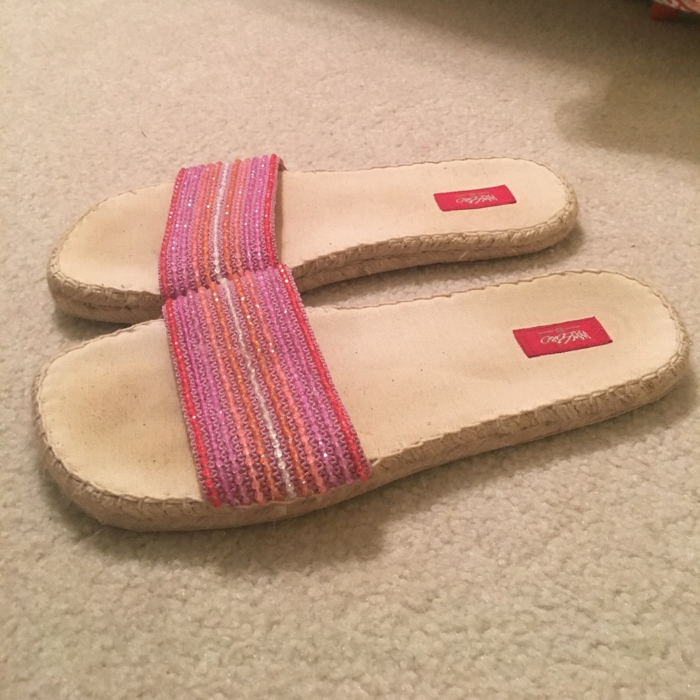 Pink and orange beaded sandals - Picture 1 of 4