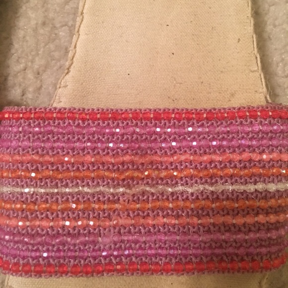 Pink and orange beaded sandals - Picture 3 of 4