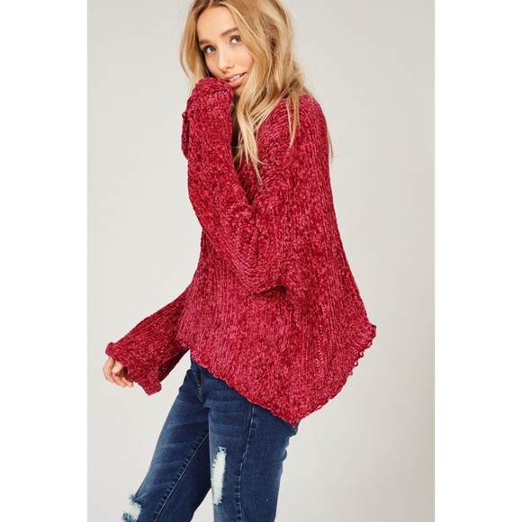 1 left! Chenille Semi Crop Sweater - Picture 5 of 8