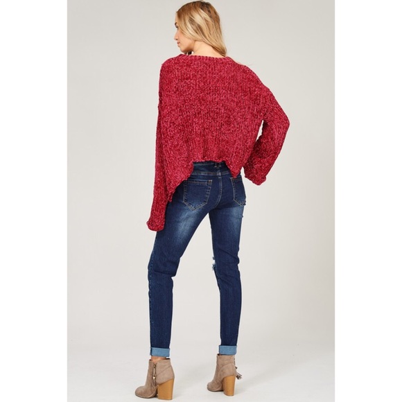1 left! Chenille Semi Crop Sweater - Picture 8 of 8