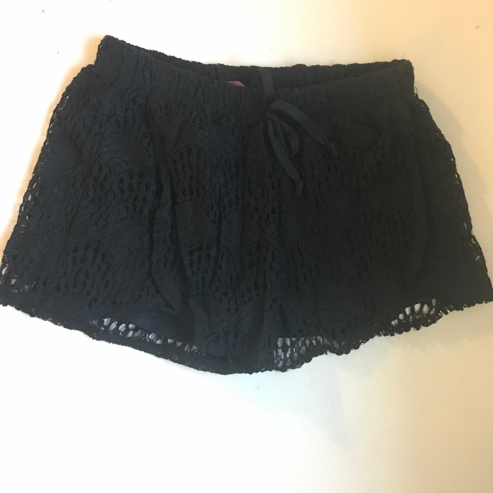 black lacy shorts from aqua