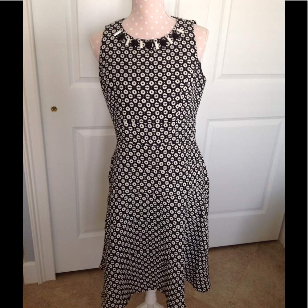 Ann Klein black and white dress.