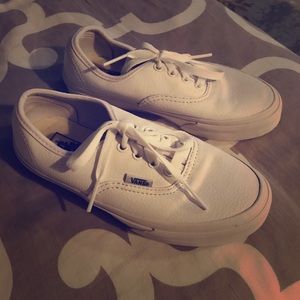 White Leather Vans