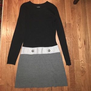 Retro black/gray drop waist dress