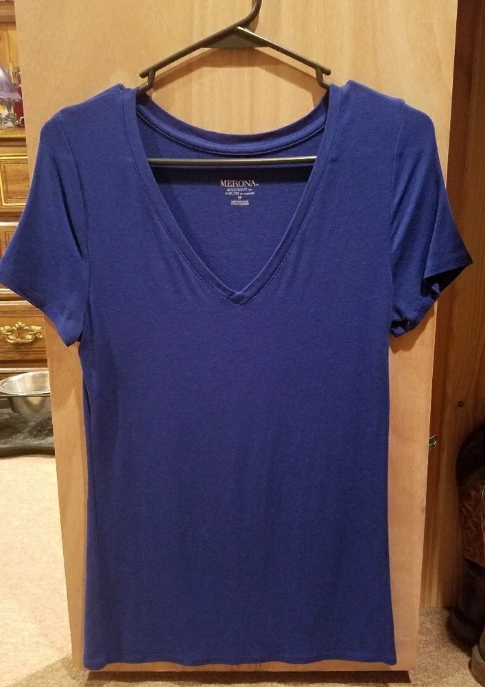 Blue V-neck