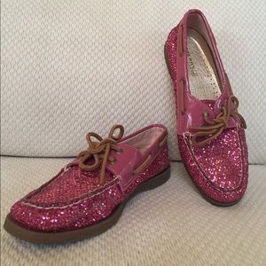 Pink Sparkly Sperry Boat Shoe
