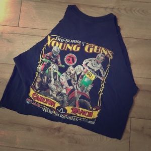 Old schools young guns cropped handmade vintage t Old schools young guns cropped handmade vintage t