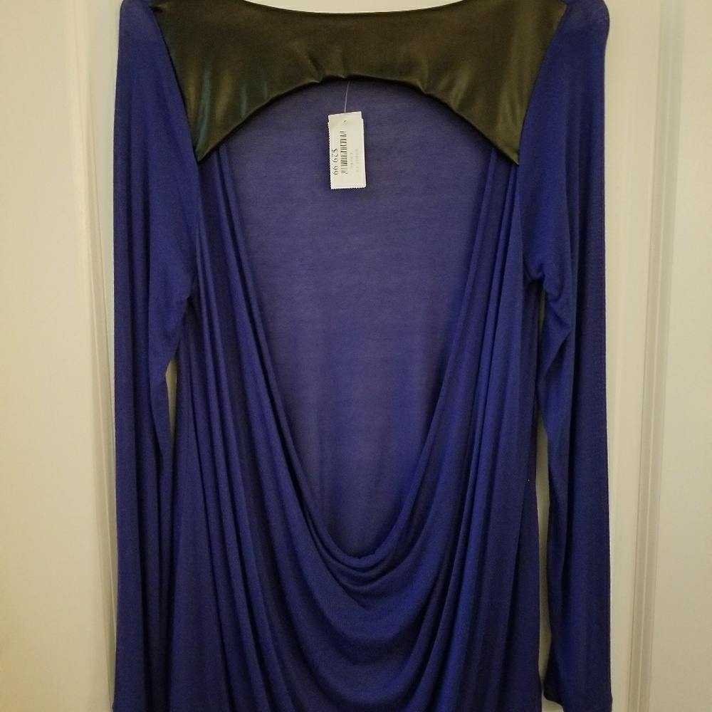 🆕️Solemio Royal Blue Backless Shirt