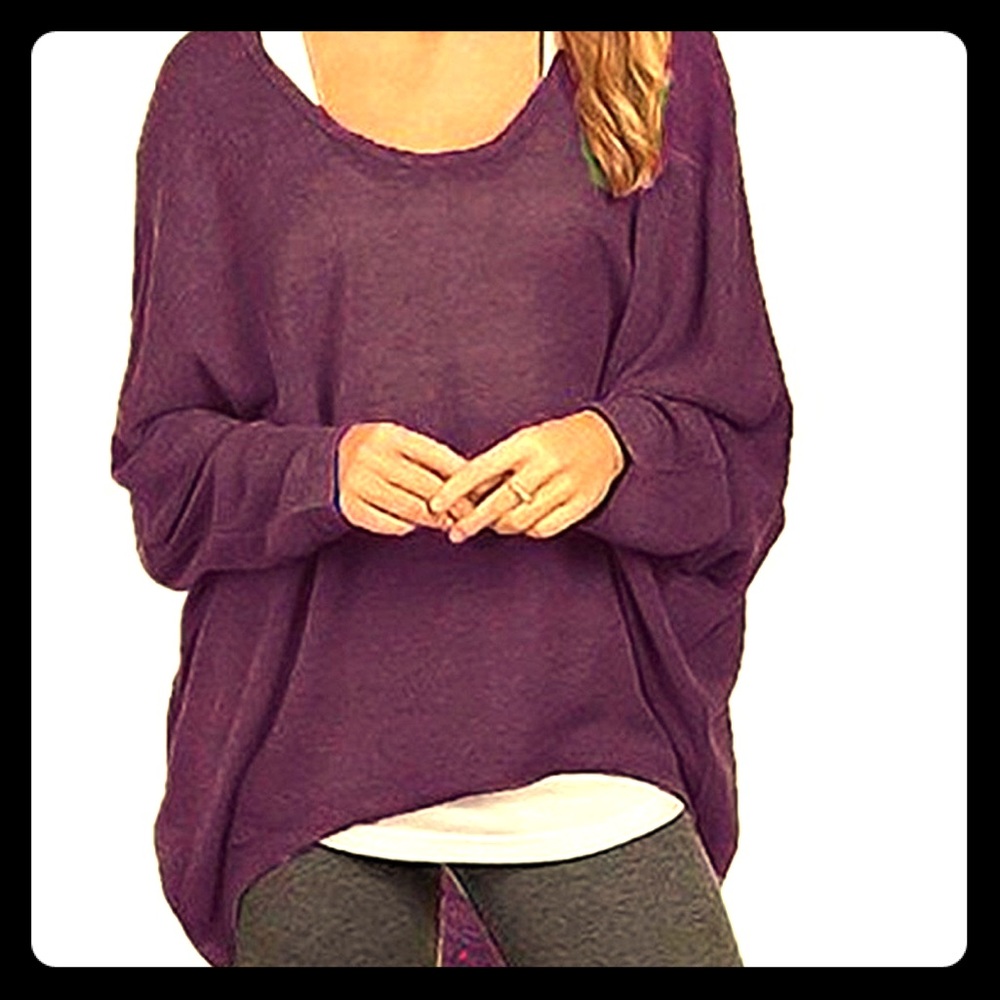 Loose Sweater Batwing Pullover Top