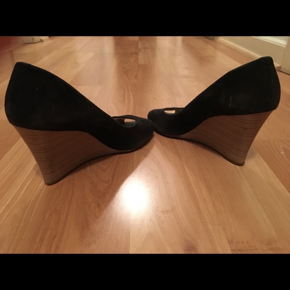 XX DONATED XX INC black open toe wedges - Picture 3 of 5