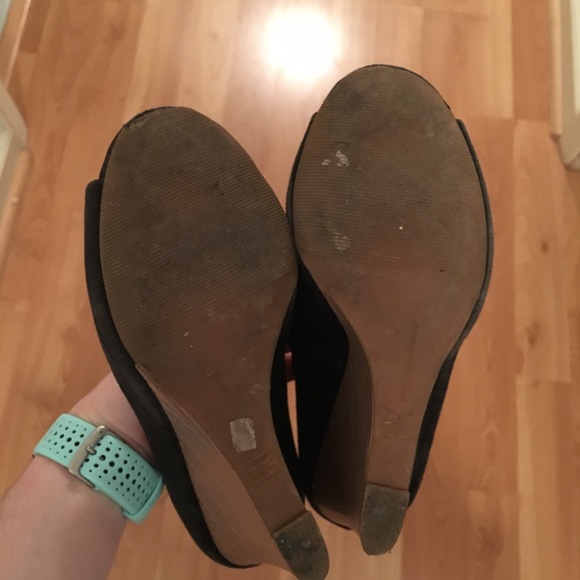 XX DONATED XX INC black open toe wedges - Picture 5 of 5