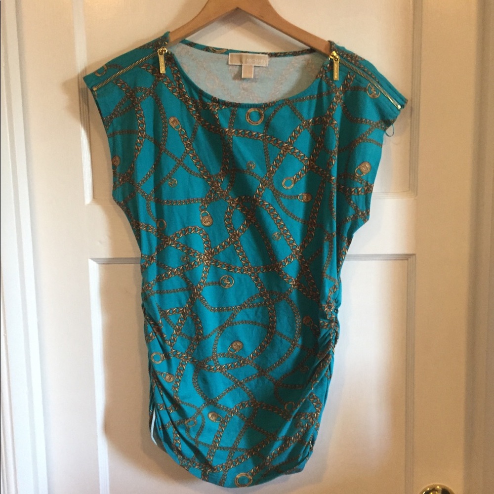 Teal and gold Michael Kors cotton shirt 👚!