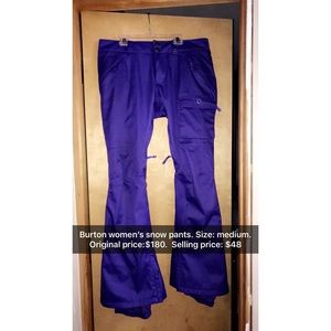 Purple snow pants