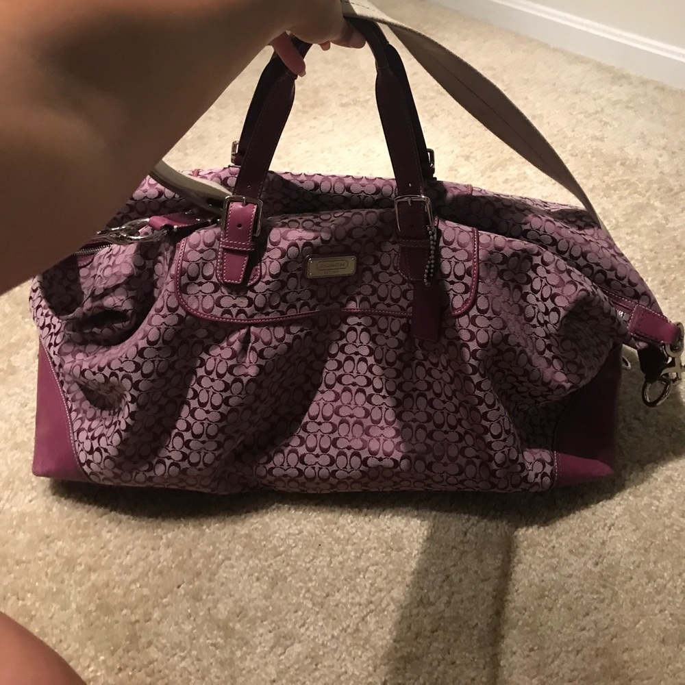 Purple Coach Overnight bag