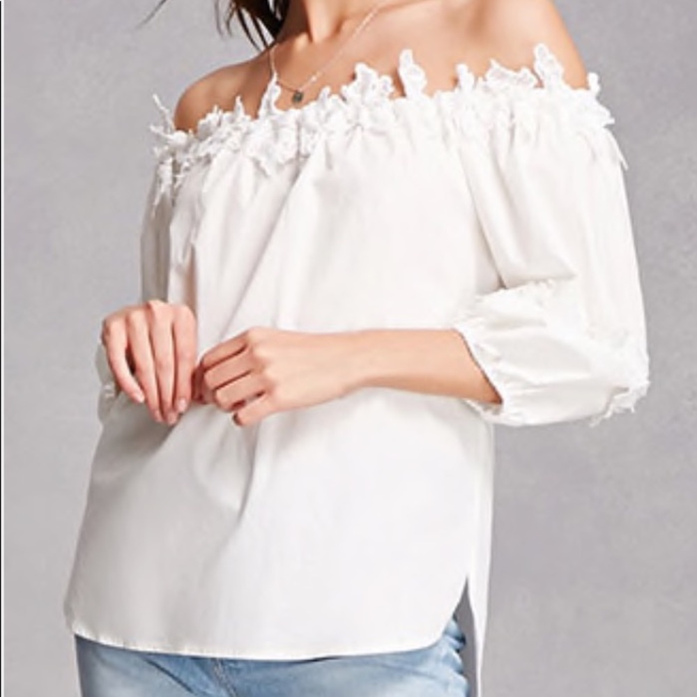 White Off the Shoulder Blouse