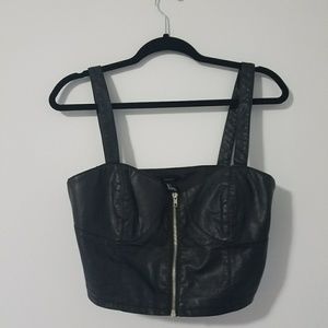 Pleather Crop Top