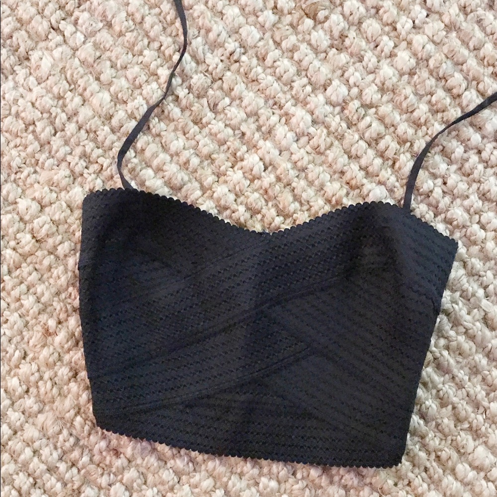 Express Black Crop / Bustier Top
