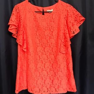 Merona Tops - Coral Lace Top. Merona Tops - Coral Lace Top.