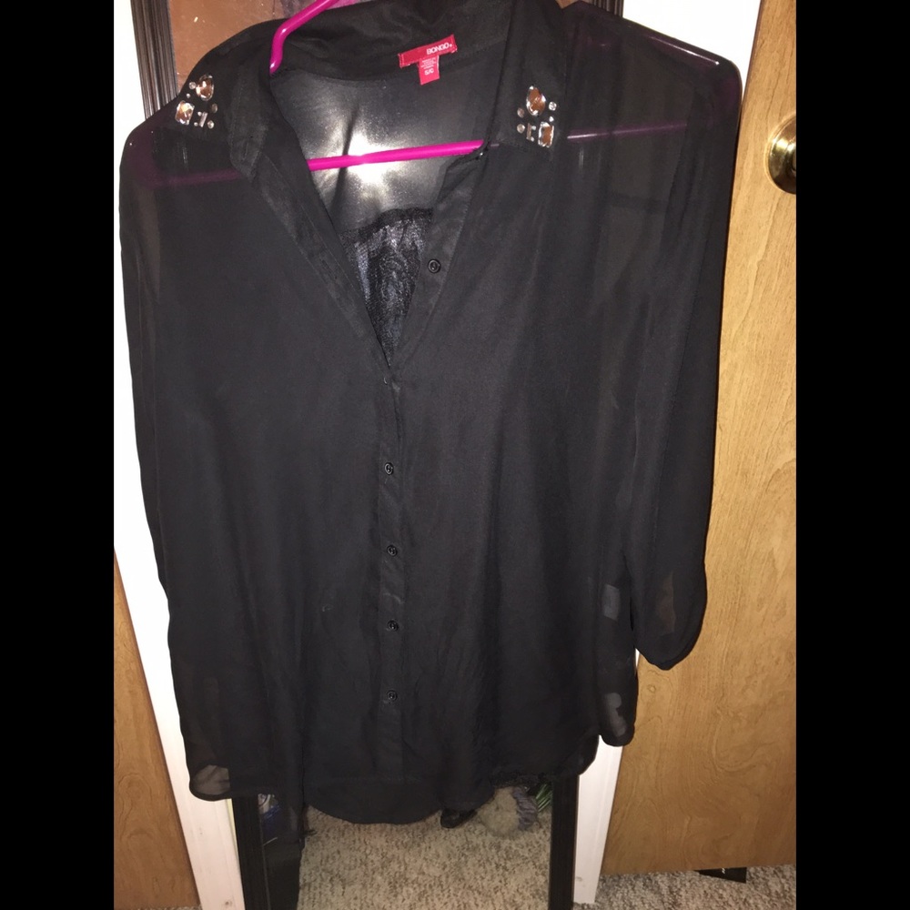 Sheer dressy black top