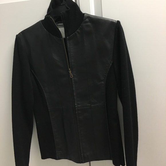 💯 Gorgeous Leather Paneled Cardigan - Picture 3 of 4