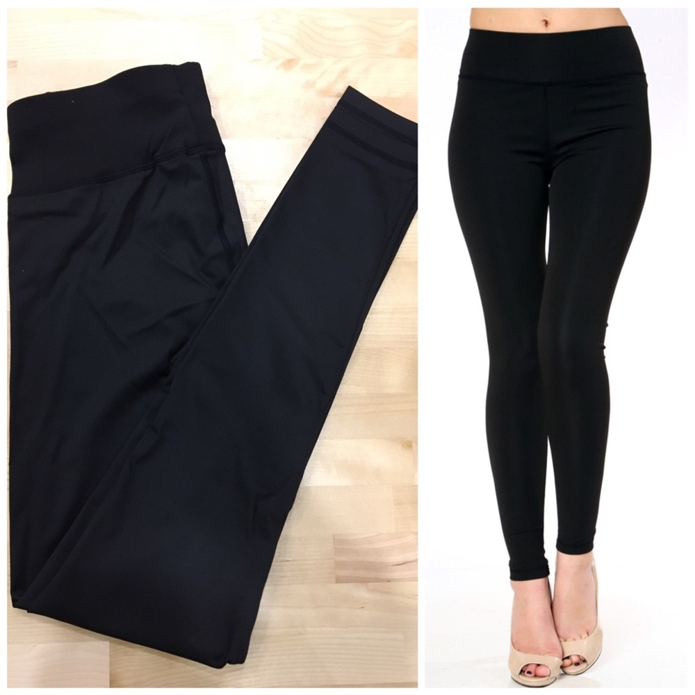 🆕 solid black yoga activewear leggings