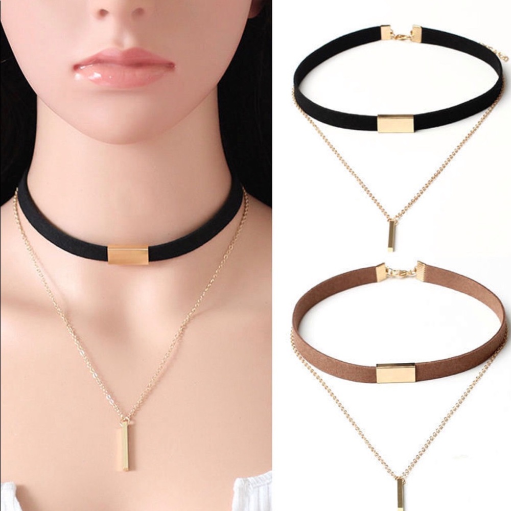 Fashion black women velvet choker