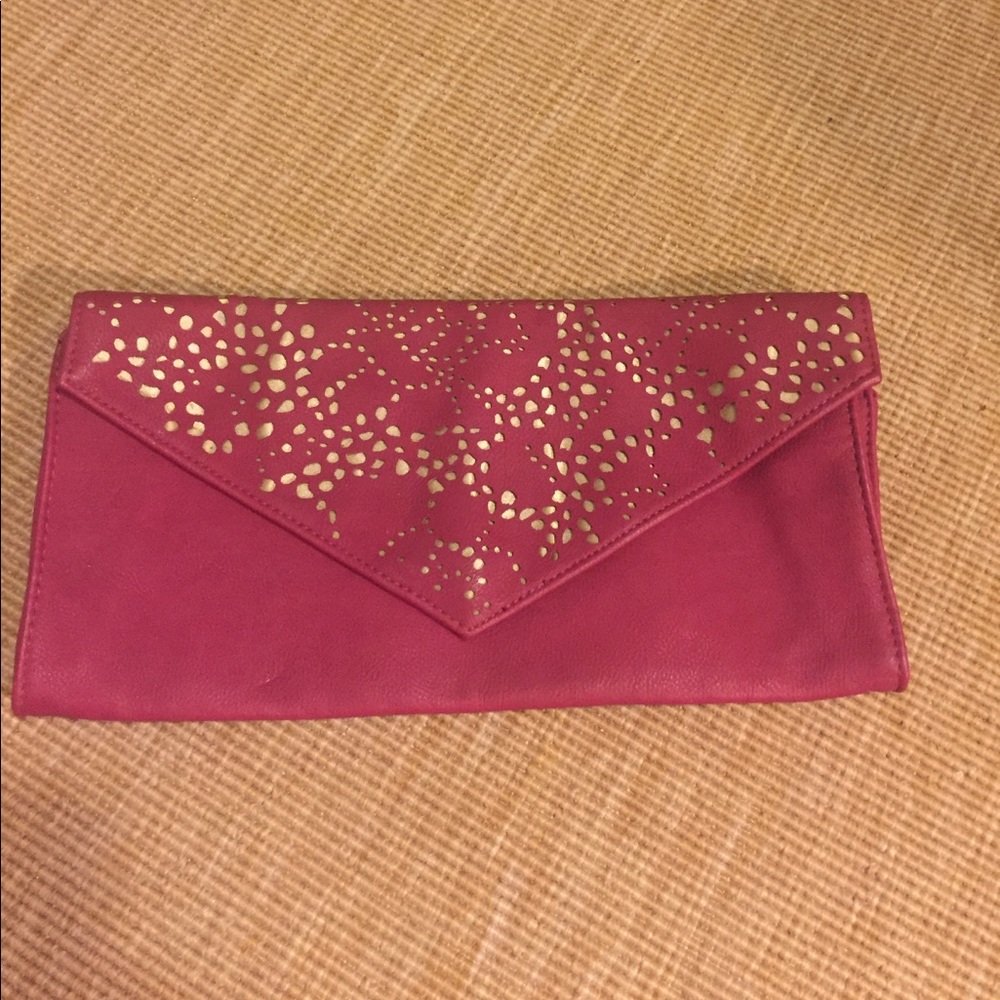 Maroon Envelope Clutch