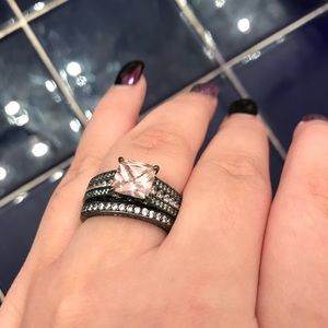 Pink and black wedding set. Pink and charcoal