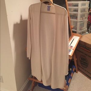 Cashmere blend open sweater jacket