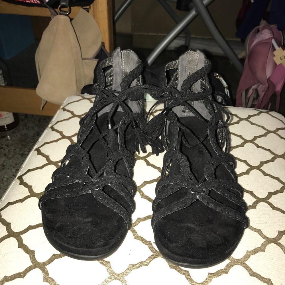 Black Gladiator Sandals