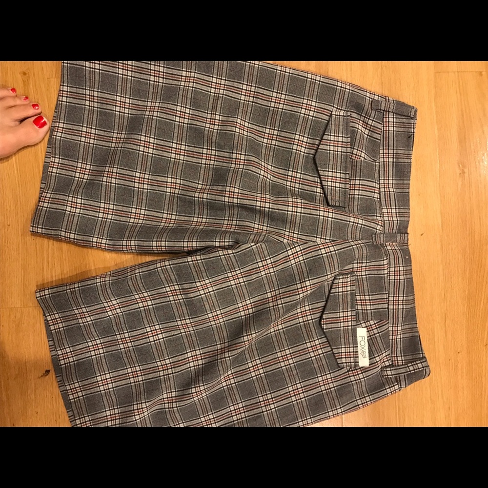 Shorts, plaid gray and black. Hardly worn.