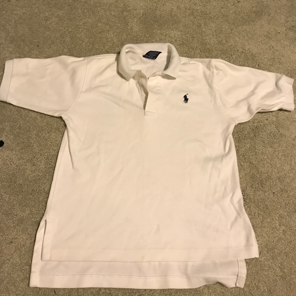 Boys small polo top- white- Polo by Ralph Lauren