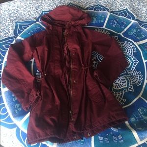 Maroon Trench style jacket