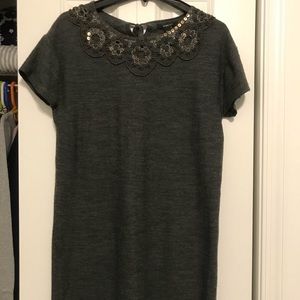 Beaded MANGO sweater shift dress