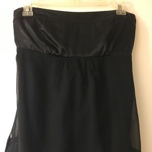 Buffalo David Bitton black silk strapless top - M
