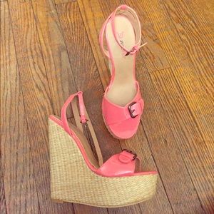 Fairly New JustFab Coral Wedges