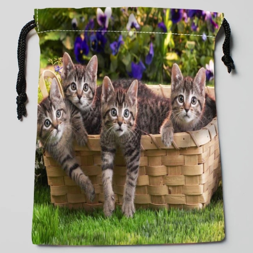 Basket Kitty's Drawstring Pouch