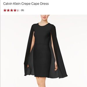Calvin Klein Crepe Cape Dress