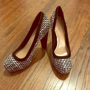 Flirty black and white heels