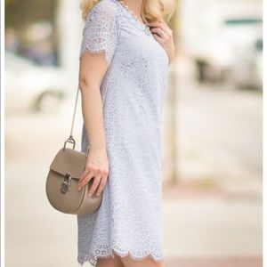 Pale Periwinkle Blue Lace Dress
