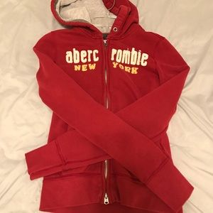 Red Abercrombie sweater/jacket