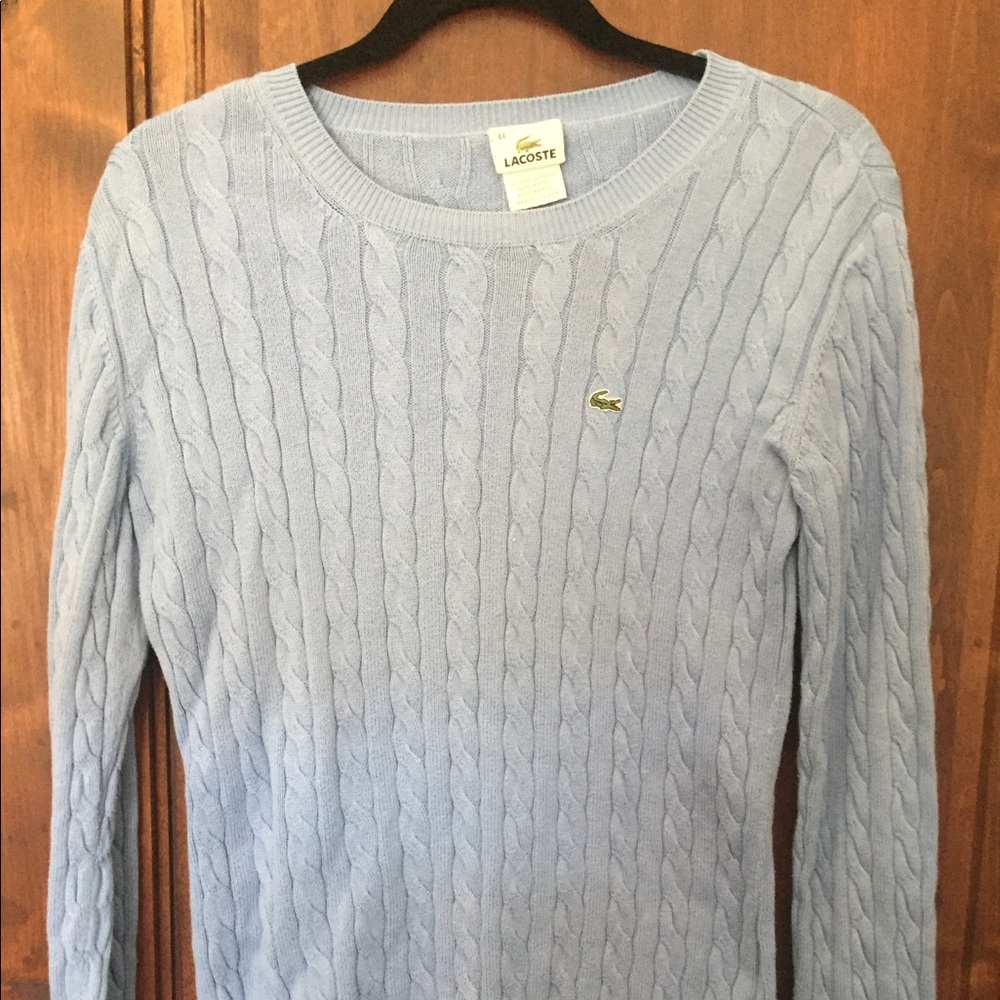 Lacoste Crew neck cable knit sweater