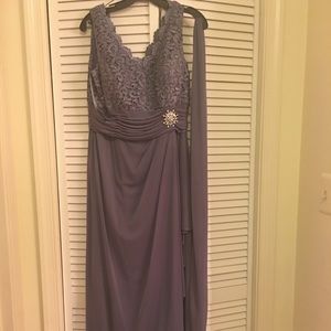 blue/grey evening gown w/ wrap included!