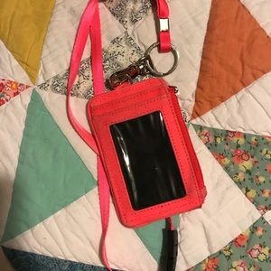 PINK studded photo ID land yard